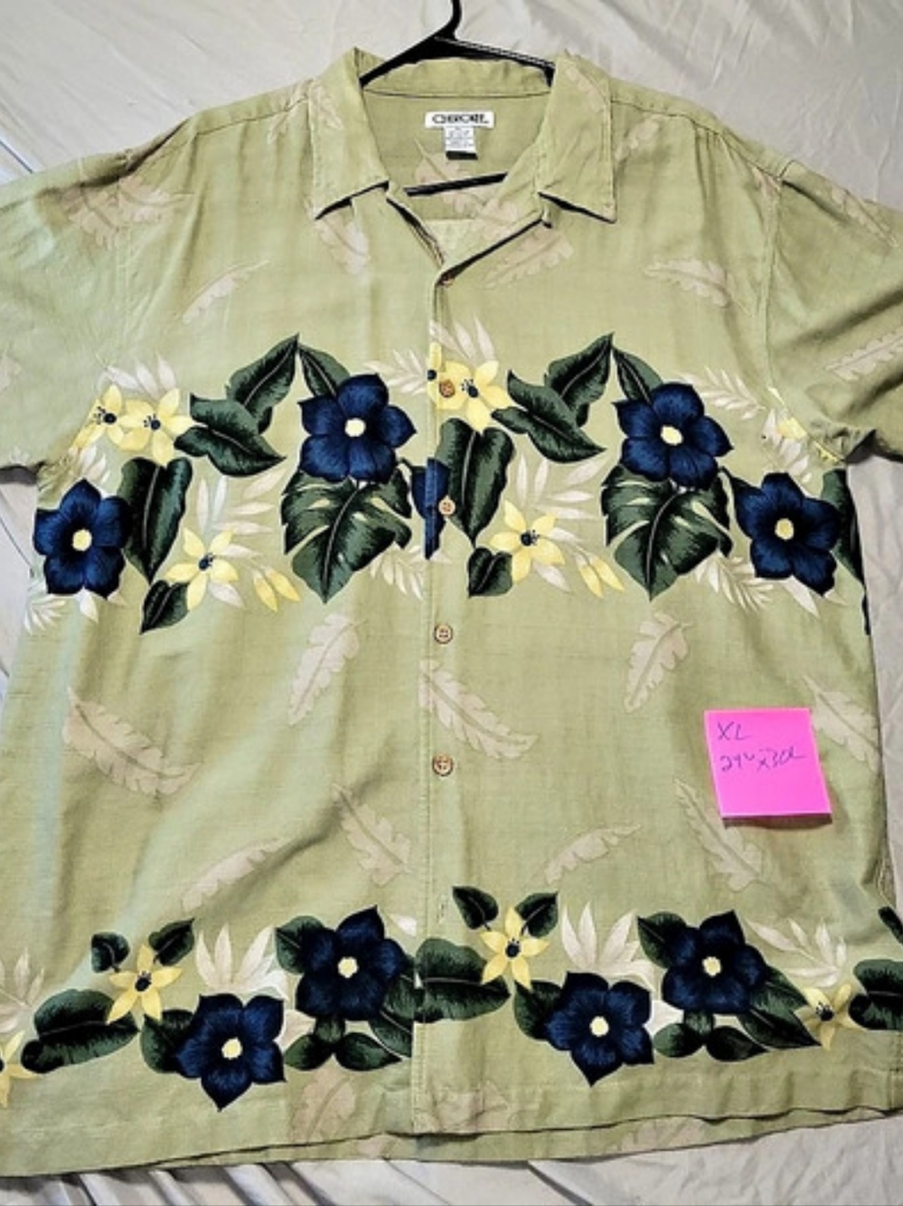 Cherokee Floral Cotton Rayon Shirt Size XL